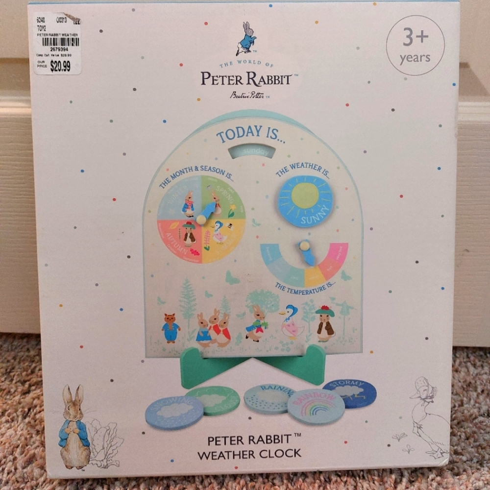 Kids Peter Rabbit Educational Weather Clock